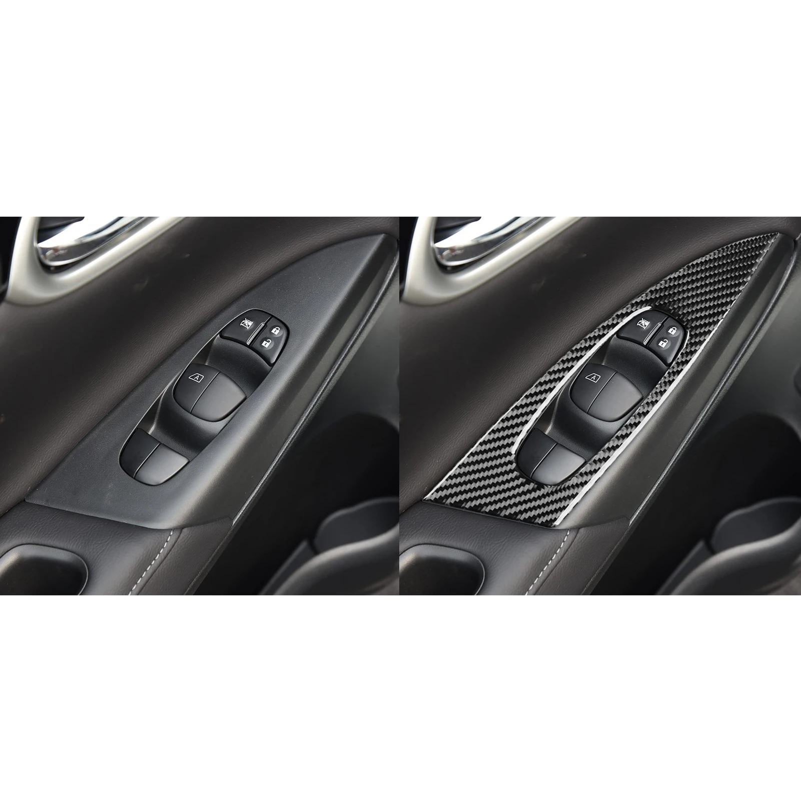 Фото Накладка на панель управления стеклоподъемниками из карбона для Nissan Sylphy 2016-2019, аксессуар для интерьера автомобиля, декоративная наклейка, модификация №4