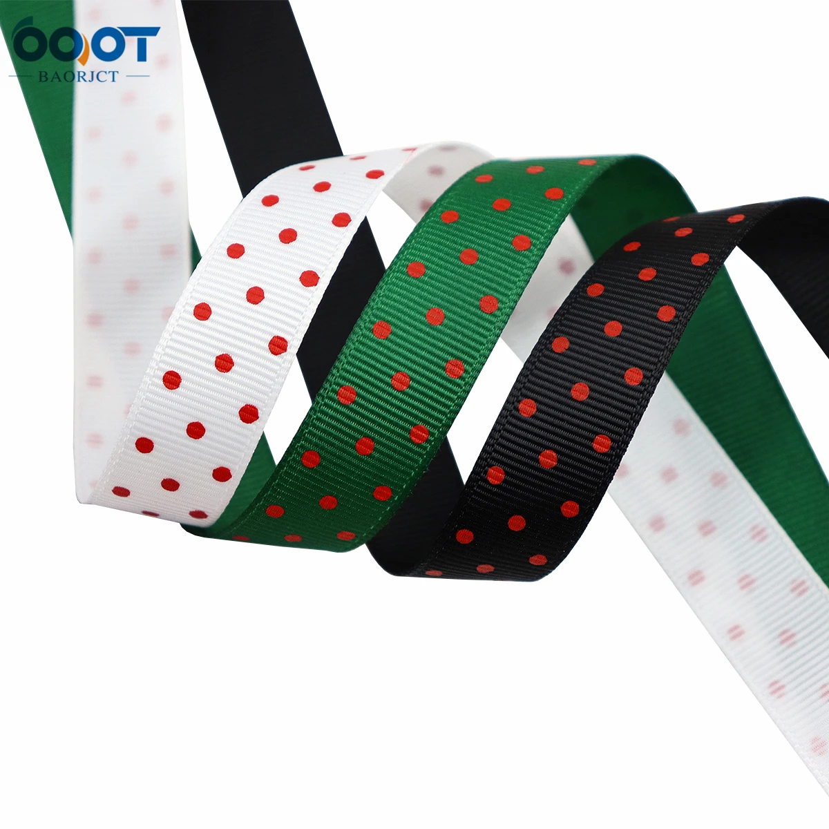 Лента в рубчик с круглым рисунком 16 мм 10 ярдов