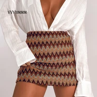 2022 womens summer new retro style tight high street corrugated hip a shaped knitted skirt tangada y2k mini skirts traf suits