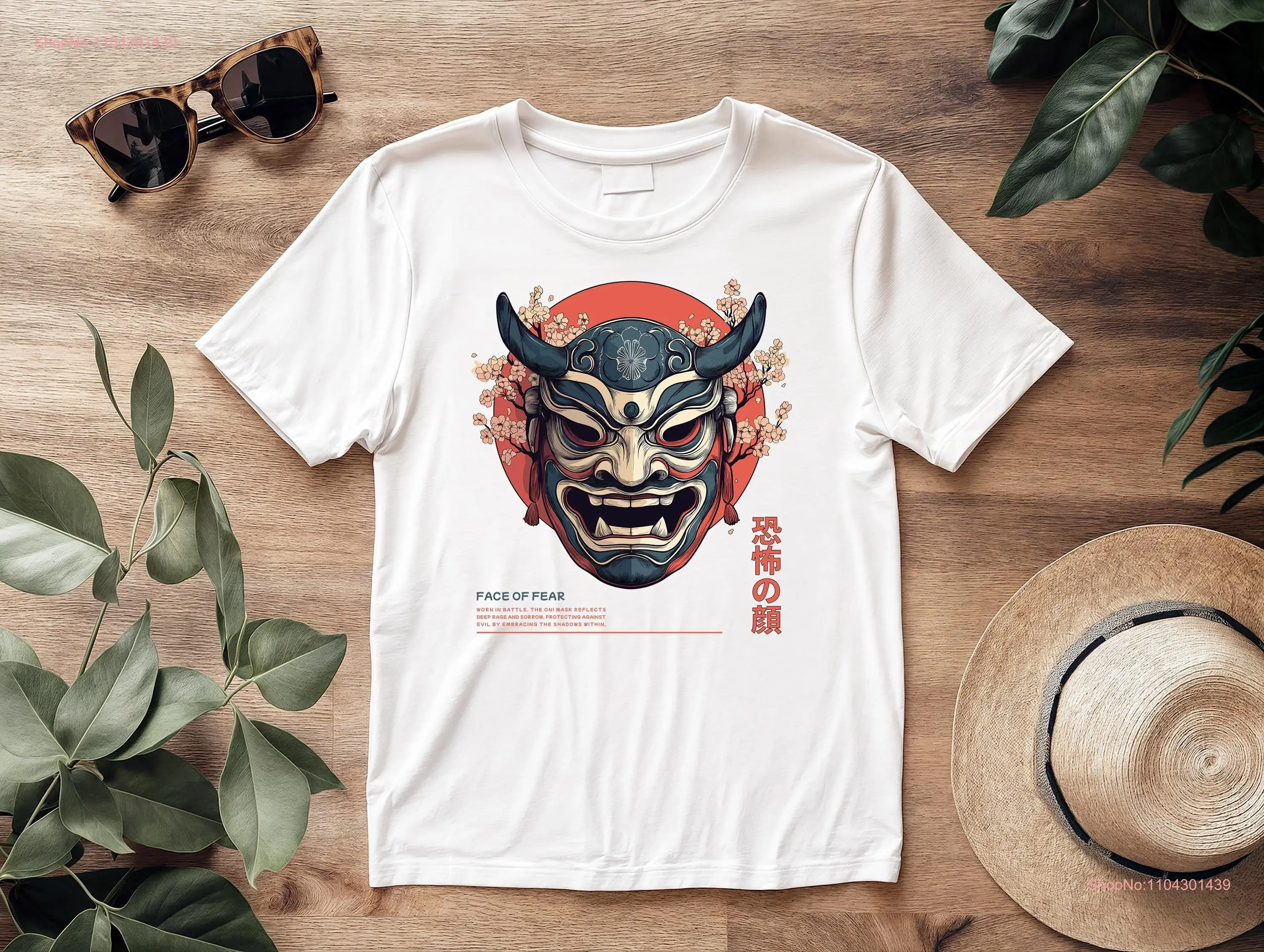 Японская маска Они футболка с демоном минималистское традиционное искусство