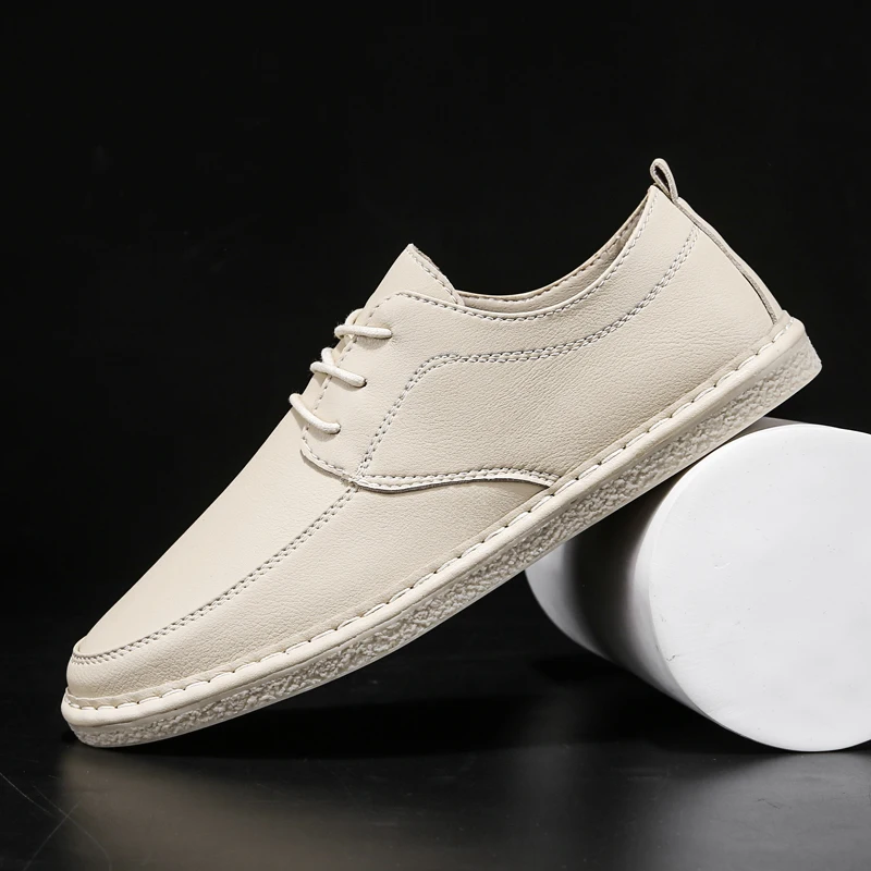

Retro Lightweight Business Leather Shoes Summer New Men's Casual Shoes Fashionable and Comfortable Rubber Soft Sole Men Shoes 44