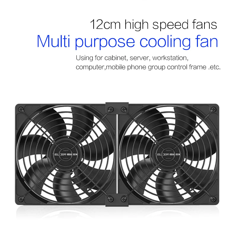12cm High Speed Large Air Volume 3000 RPM Btc Mining Machine Workstation Cabinet 120MM Server Case Cooling System Fan Kit |