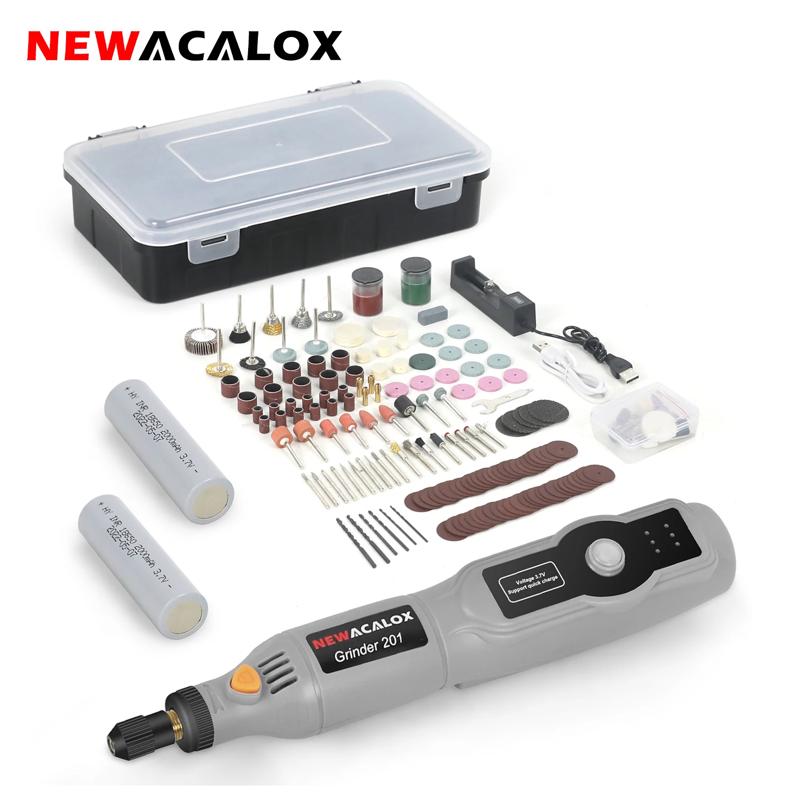 

NEWACALOX Mini Wireless Engraving Polishing Pen 3 Speeds Electric Grinder Drill Rotary Tools For Jewelry Dust Drilling Carving