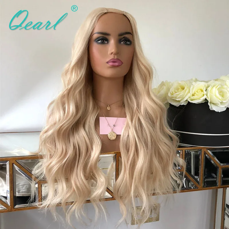 Warm Honey Blonde Human Hair Wigs 28inchs Long 2x4 U Part Wigs Human Hair Glueless 2023 V Part Wig for Women Girl on Sale QEarl