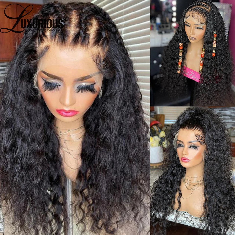 

13x4 Curly Human Hair Wigs For Women Water Wave Lace Front Wig Deep Wave Brazilian Remy Hair Curly Wig Pre Plucked 150 Density