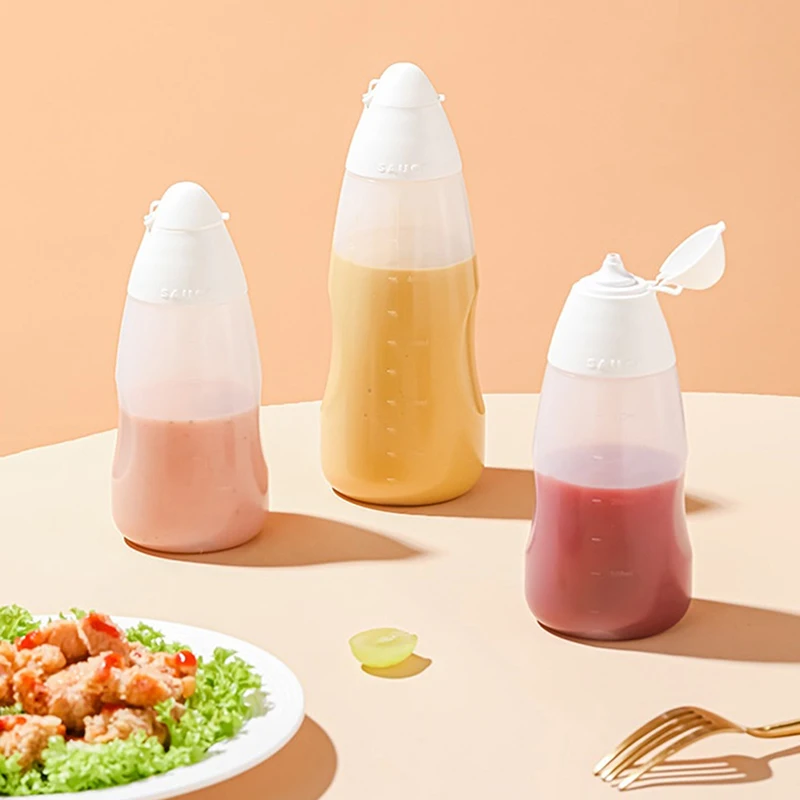 

300/500ML Sauce Squeeze Bottle Plastic Ketchup Bottle Sauce Honey Dispenser Container Kitchen Condiment Olive Oil Bottles