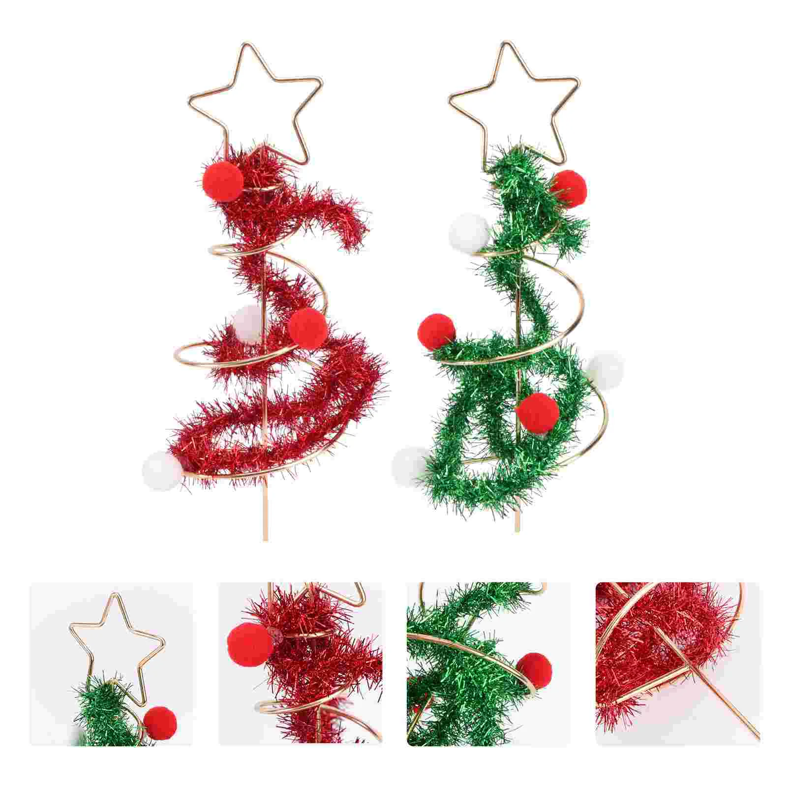

2pcs Cake Decors Cake Inserts Exquisite Christmas for Cake Dessert