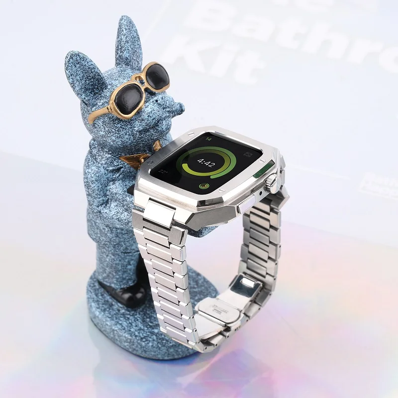 

Ремешок для Apple Watch 44 мм 42 мм, металлический браслет из нержавеющей стали для Apple Watch 6 5 4 3 2 1