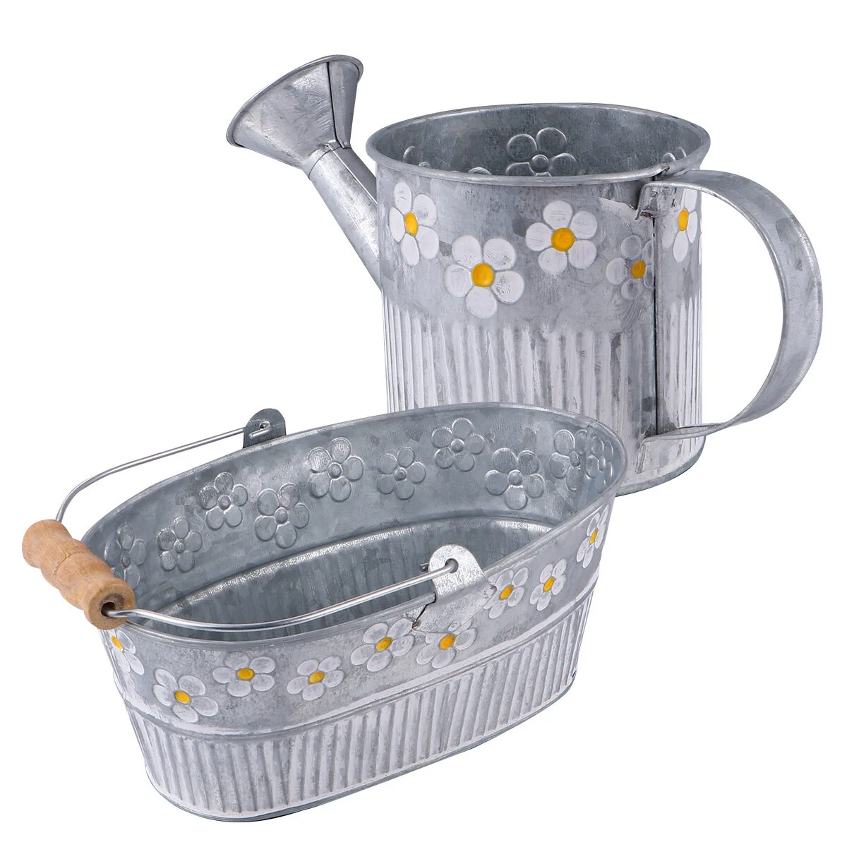 

Flower Arrangement Container Plants Pots Indoor Vintage Style Bucket Gardening Iron Pail Large