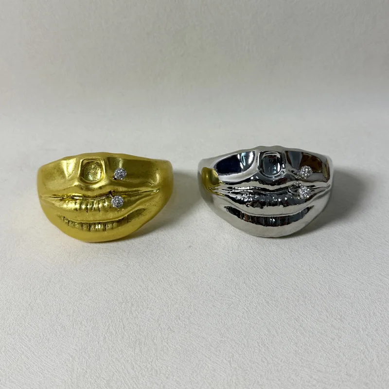 Нишевый дизайн преувеличенный металлический браслет с большими губами широкая