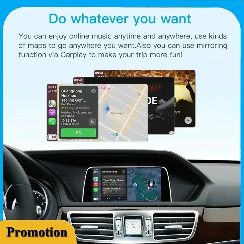 Фото Портативный беспроводной модуль CarPlay и Android Auto для Mercedes Benz A, B, C, E, CLA, GLA, GLK, ML класса, модуль Becker для системы NTG4.5 №4