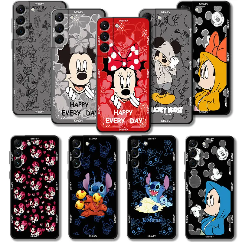 

Case For Samsung Galaxy S23 S22 S21 S20 FE Ultra S10 S9 S8 Plus Note 20Ultra 10Plus Disney Mickey Minnie Flowers Stitch Daisy