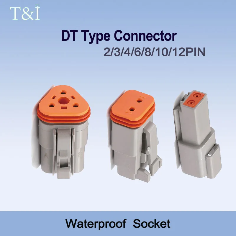 

5/10/100 Sets Kit Deutsch DT 2P/3P/4P/6P/8P 22-16AWG Waterproof Electrical Wire Connector Plug DT06-2S DT04-2P For Car DT04-3P