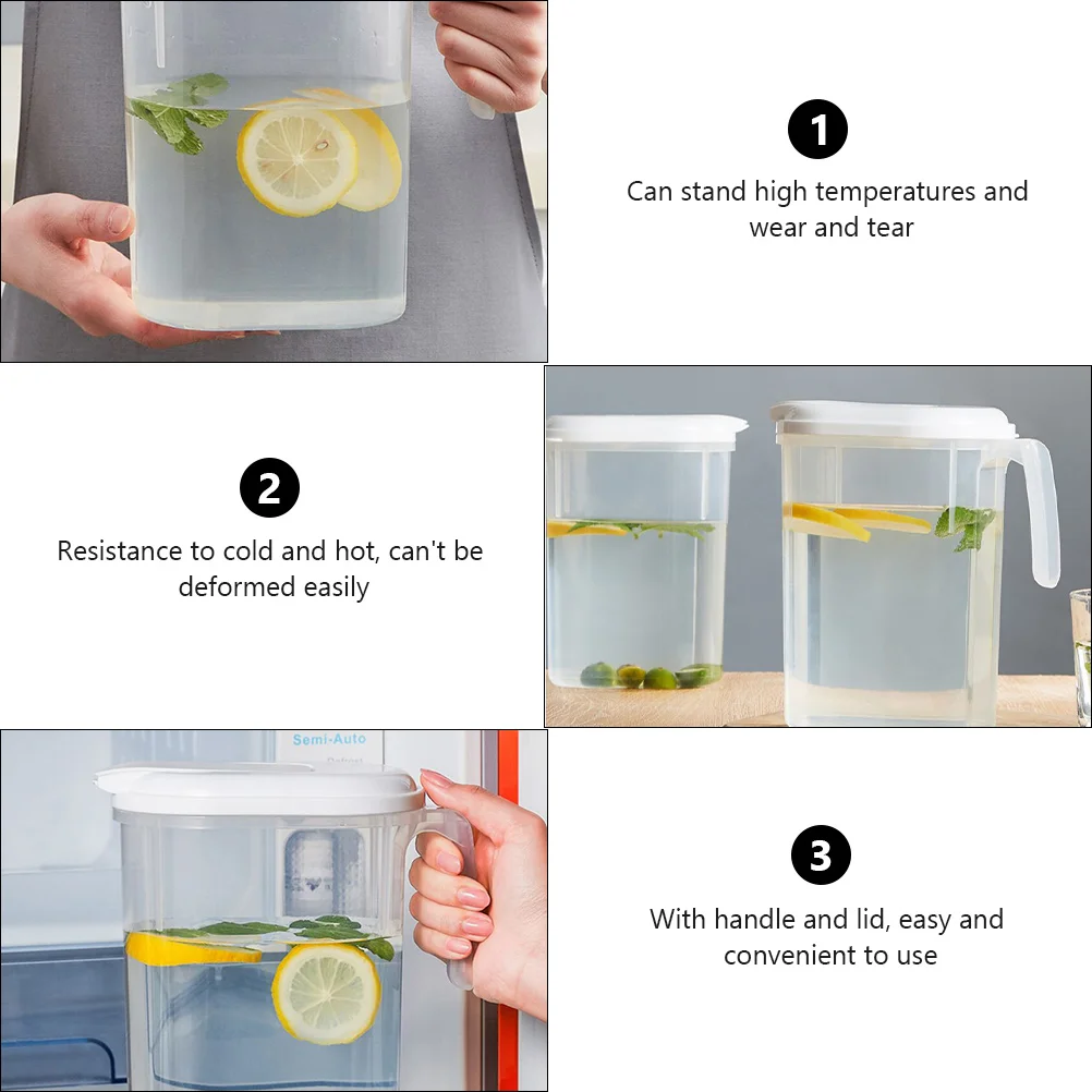 Чайник пластиковый кувшин для напитков с крышкой горячая вода сок чай горшок