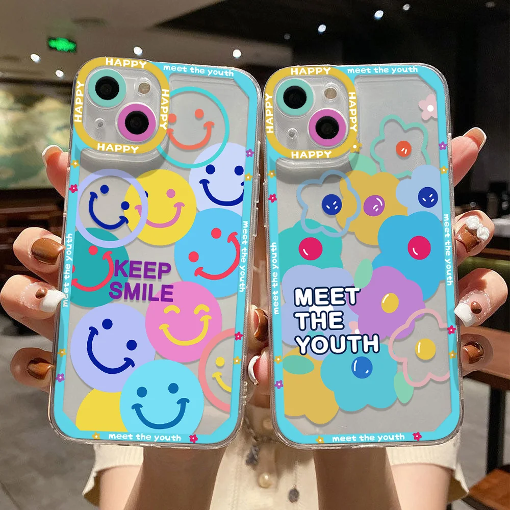 

Flowers Smile Phone Case For Samsung S22 Ultra Case S23 Ultra S20 FE A52 A73 A52S 5G A53 A12 A51 A50 A32 A21S A13 A22 A23 Cover