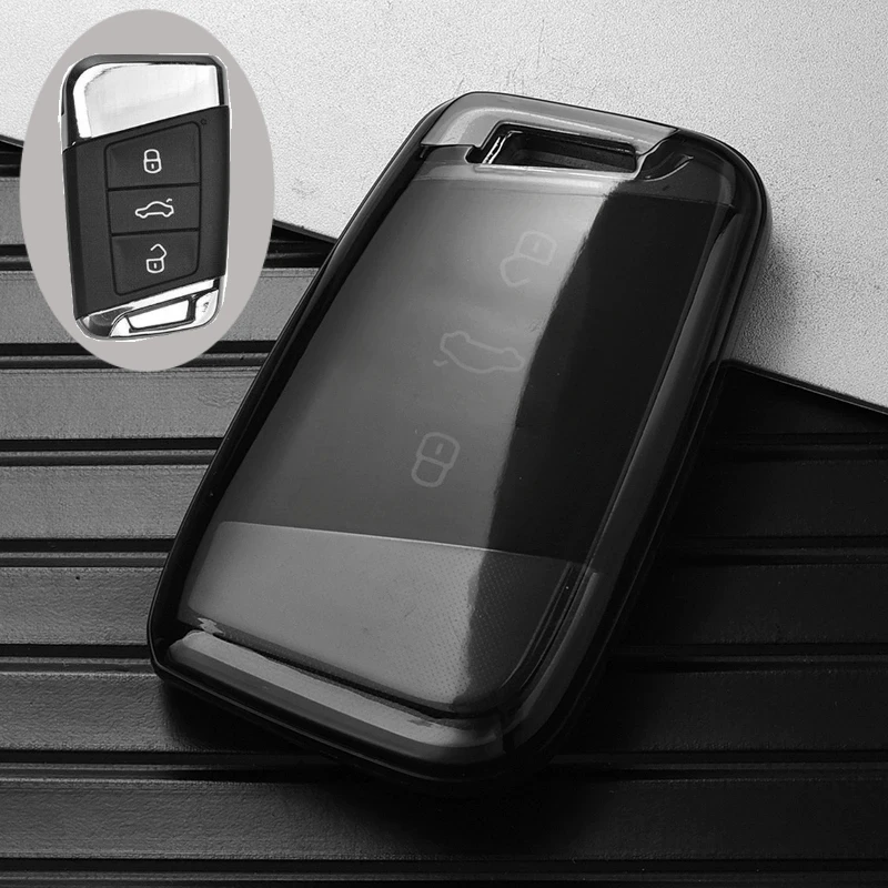 

Новый прозрачный мягкий чехол из ТПУ для автомобильных ключей, сумка для VW Volkseagen Passat B8 Magotan для Skoda Superb A7 Kodiaq, брелок для сиденья