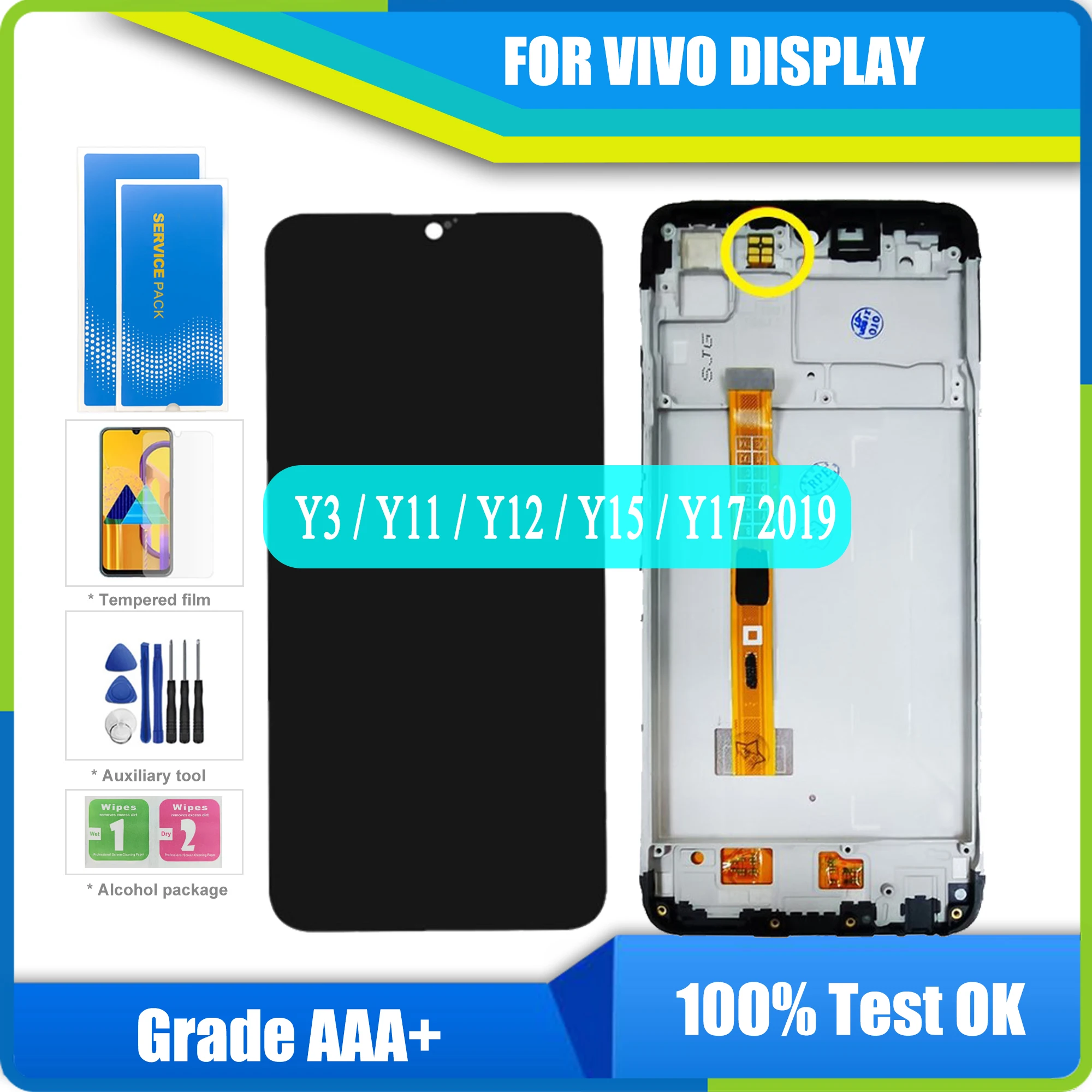 

Ремонт и замена ЖК-дисплея 6,35 "для BBK Vivo Y3 / Y11 / Y12 / Y15 / Y17 2019, ЖК-дисплей с сенсорным экраном, дигитайзер, монтажная рамка