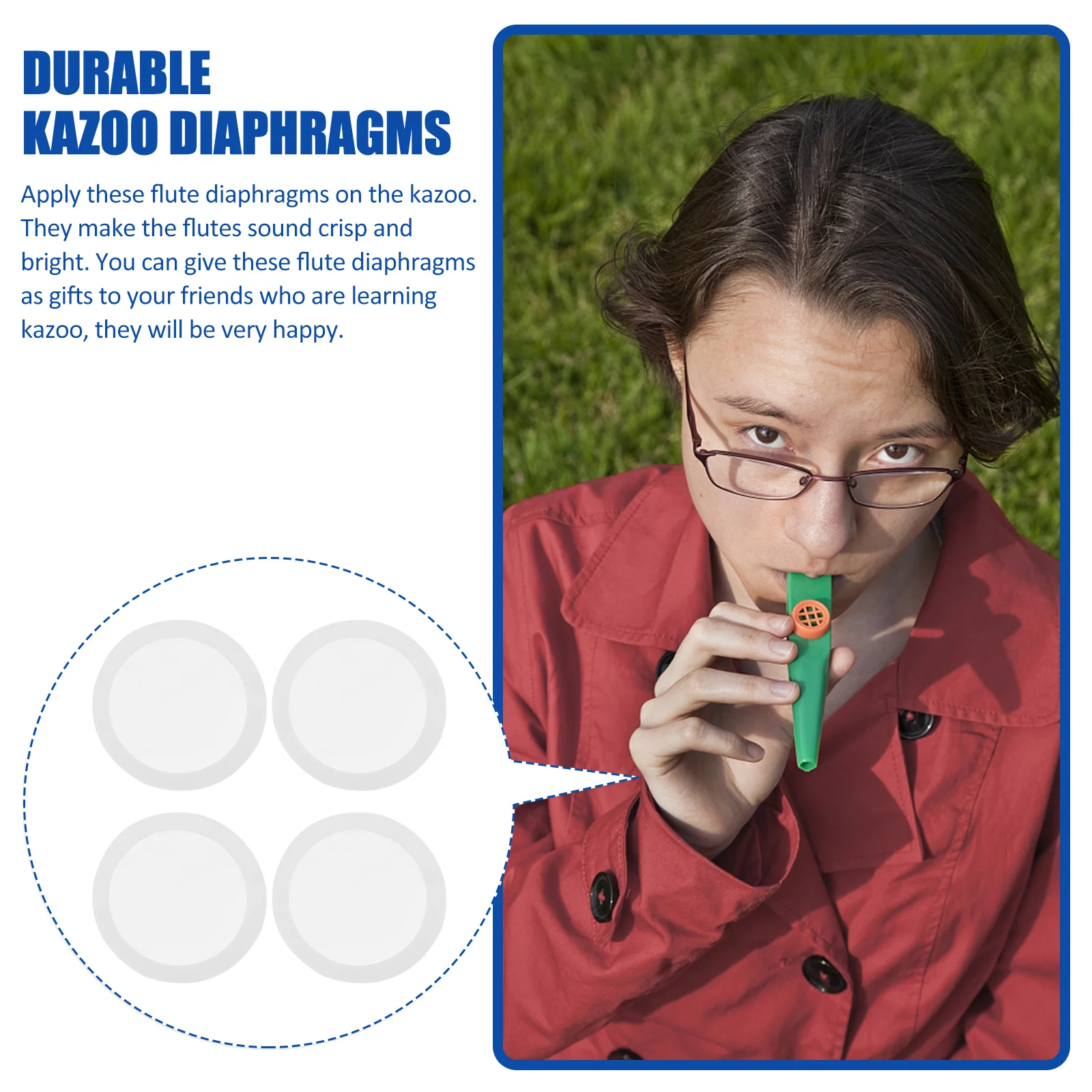 50 шт. диафрагменные пленки для флейты Kazoo практичные диафрагмы профессиональные