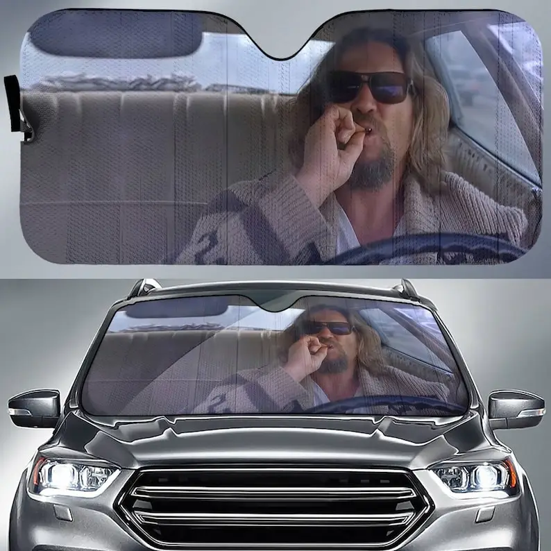 

The Big Lebowski Smoking Car Sun Shade | Big Lebowski Movie Car Sunshade | Walter Sobchak The Dude Car