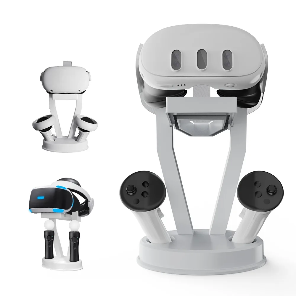 

Stand Holder for Meta Quest 3 VR Headset & Controller Display Bracket VR Glasses Rack Holder Stable Release Button Organizer