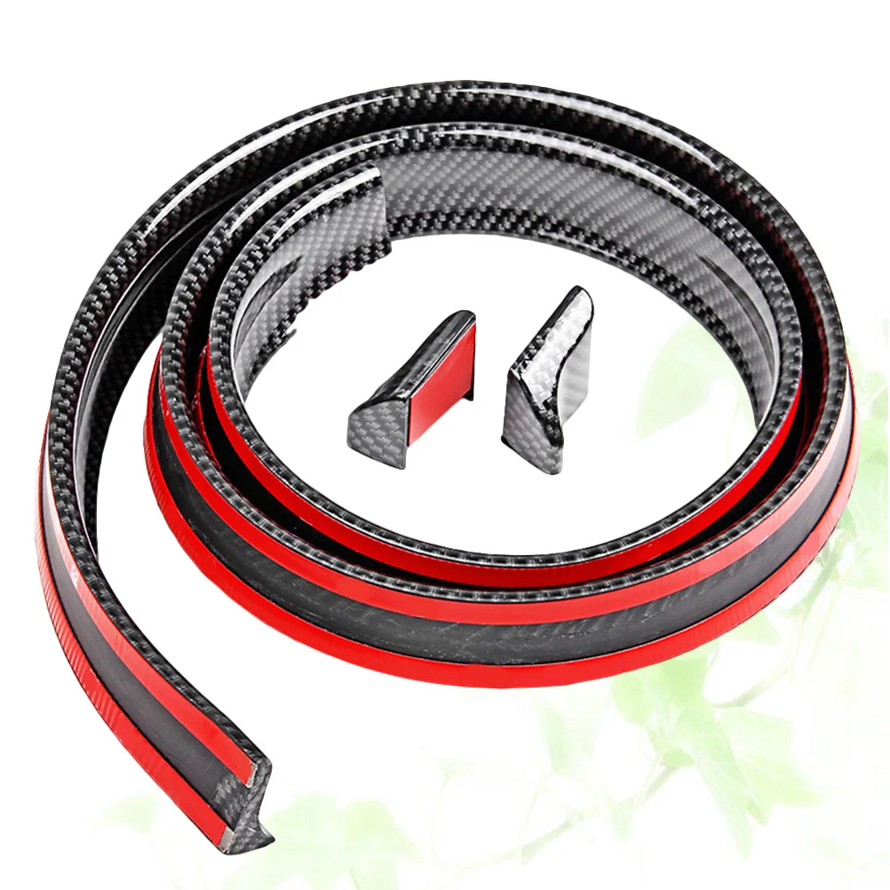 

3 D Car Door Protector Carbon Fiber Splitter Bumper Rear Spoiler Cover Side Skirt Trim