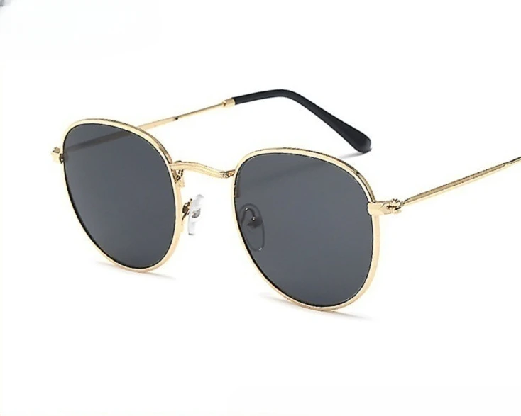

High definition sunglasses anti blue light glasses Korean fashionable sunglasses round frame metal sun visors Sunglasses