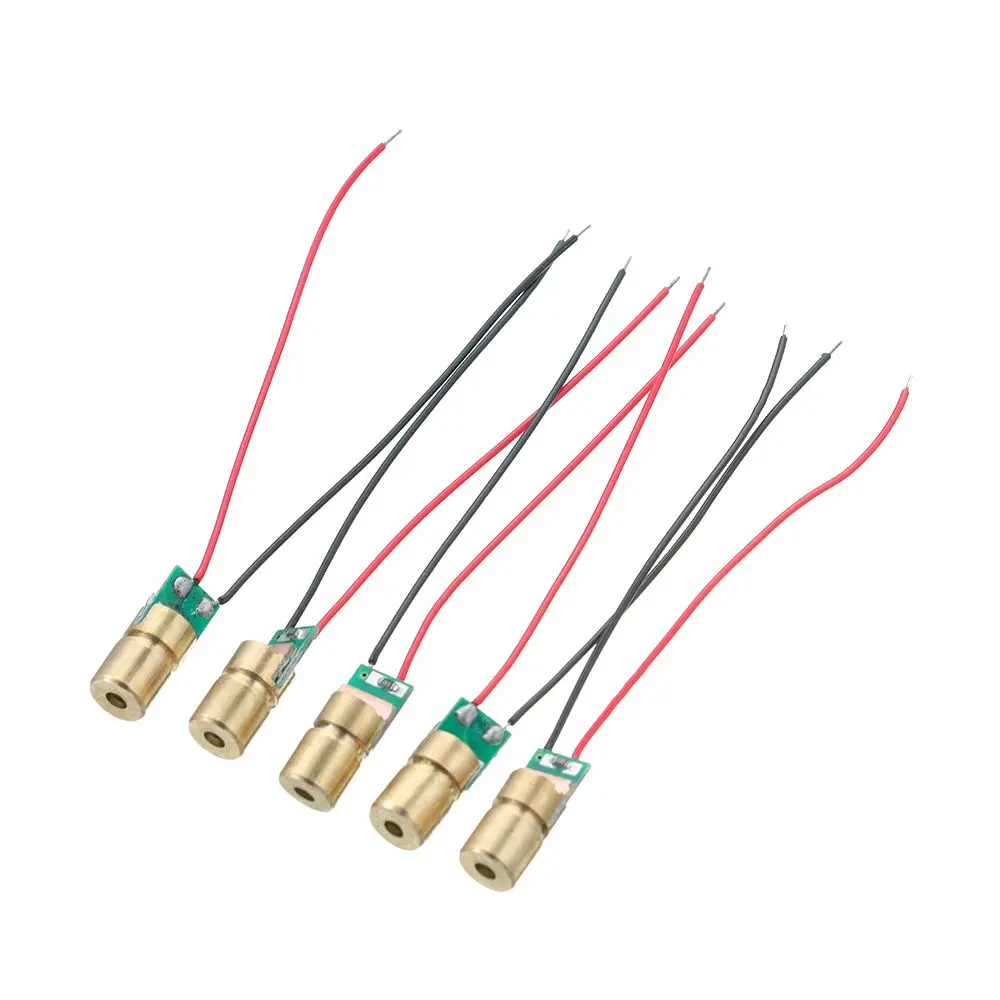 1/3/5/10 шт. миниатюрный красный прицел Медная головка 650 нм 6 мм 3 в Регулируемый