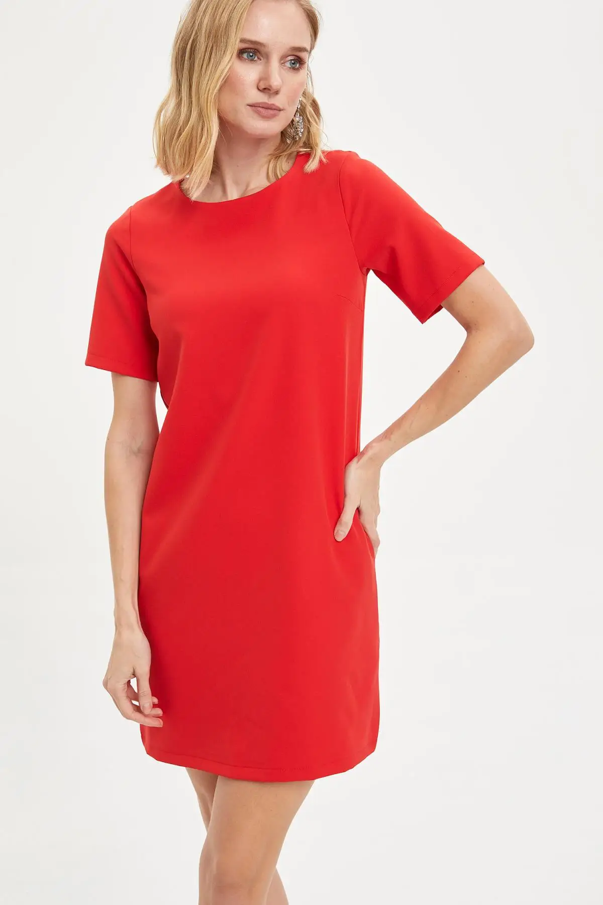 DeFacto весна женские платья для женщин Базовая футболка с коротким рукавом