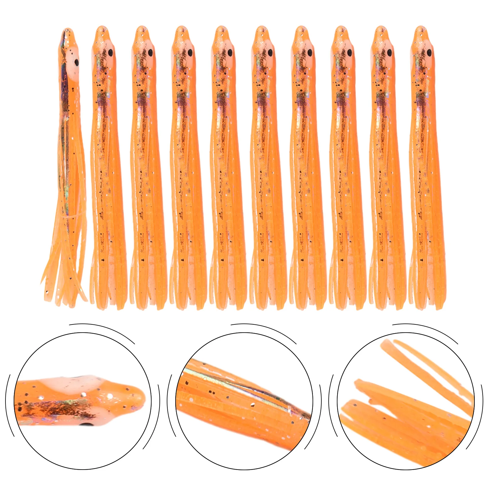 Мягкая приманка для рыбалки серебристая спортивная из ПВХ красная 10 шт. г/компл. 8