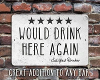 fun bar sign 5star review antiquestyle funny metal sign
