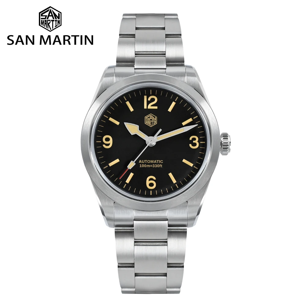 

San Martin Vintage Top Brand Men Watch 38mm Japan NH35 Automatic Mechanical Watch 10Bar Diver C3 Luminous Wristwatch Luxury