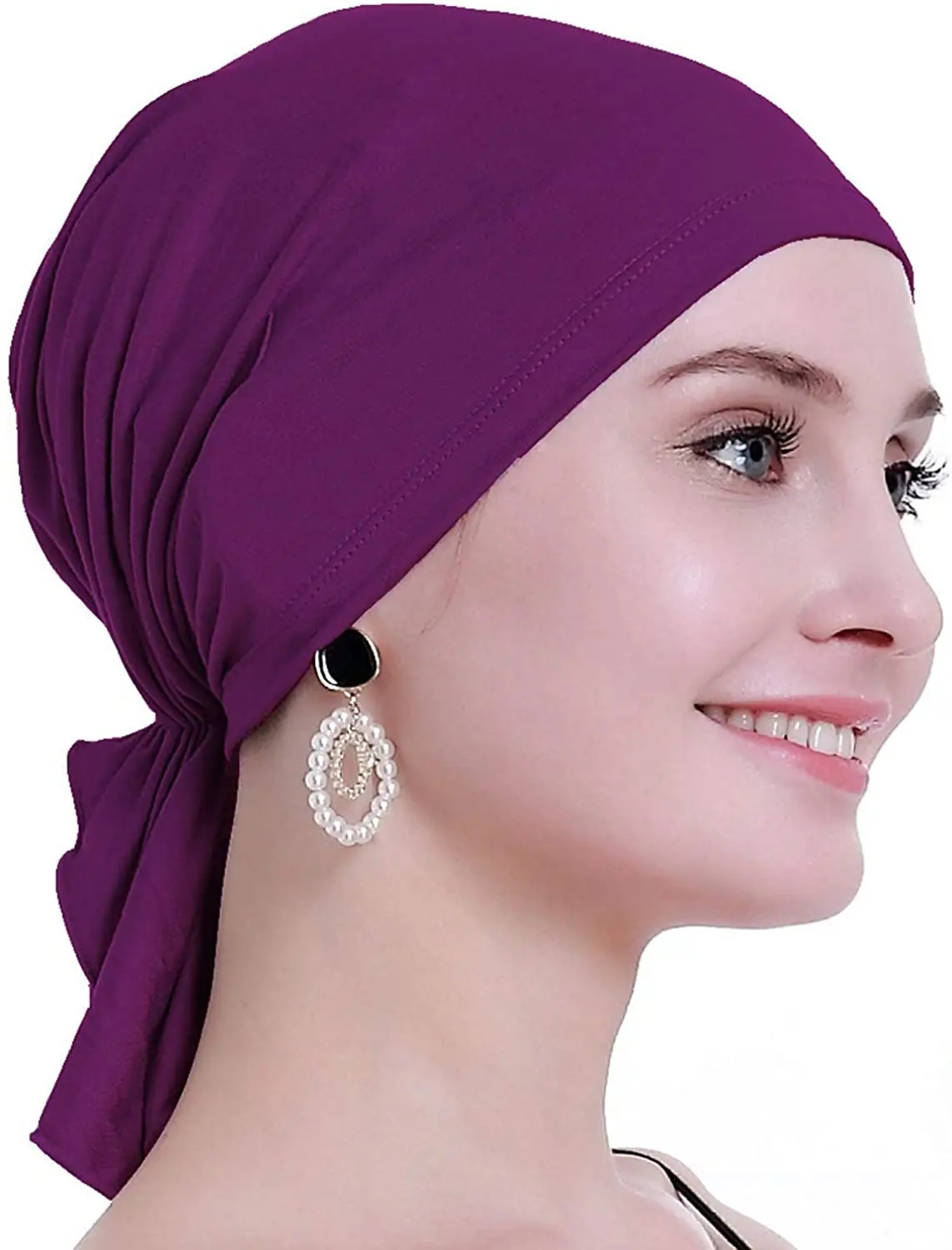 New Muslim Bamboo Pre-Tied Scarf Ladies Chemo Cap Women Turban Hat Headwear Headscarf Wrap Cancer Bandanas Hair Accessories