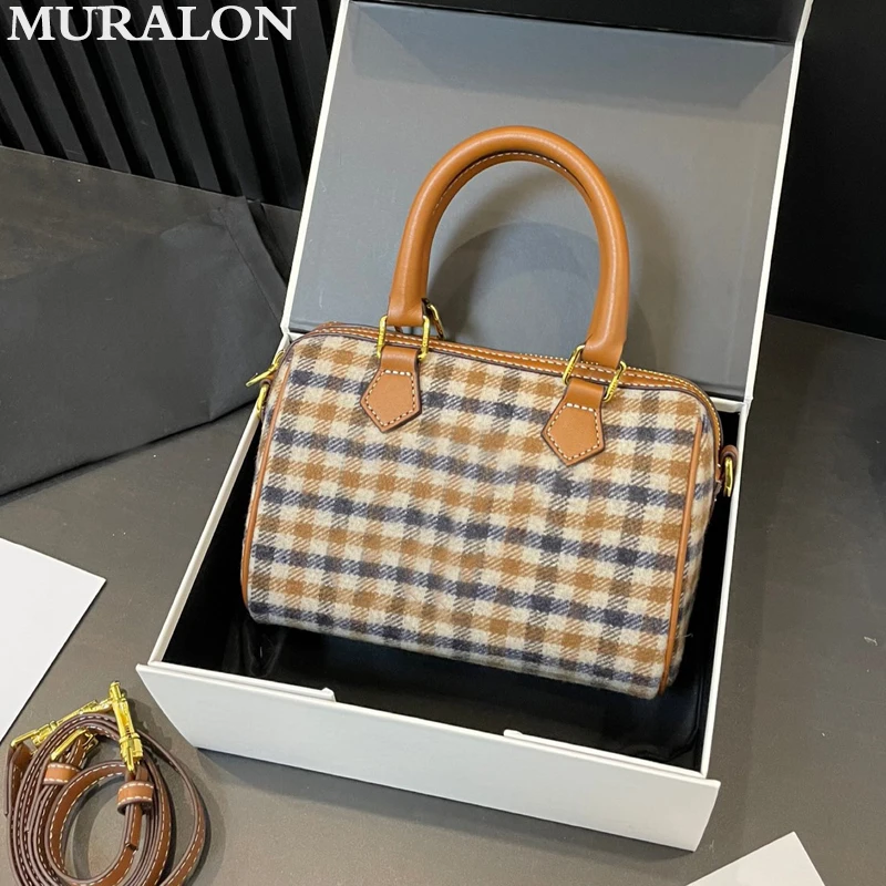 Клетчатая клетчатая сумка-подушка дизайнерская модная классика 2024 новая женская