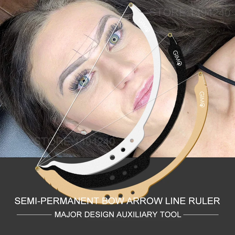 

Eyebrow Positioning Semi-Permannet Line Ruler Microblading Measuring Tool Mapping string With 15pcs Liners 15 Dyeing liners