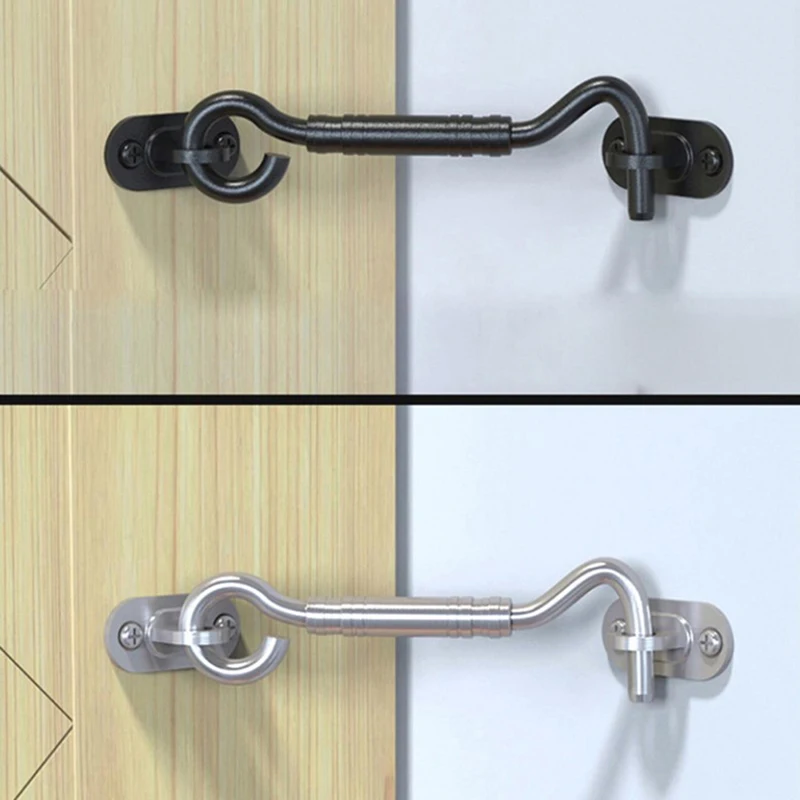 4-дюймовый крюк и наглазная защелка из нержавеющей стали, сверхпрочный замок для двери сарая с винтами