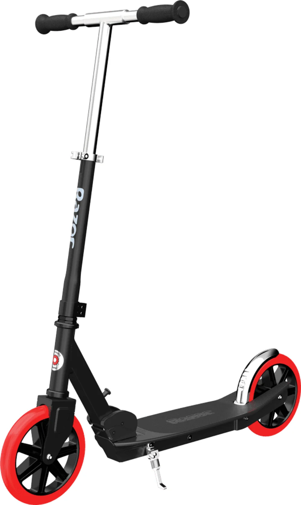 Lux Kick Scooter - Black/Red, Spoked Large Wheels, Folding Scooter for Ages 8+ and Up To 220 Lbs  Adult Scooter