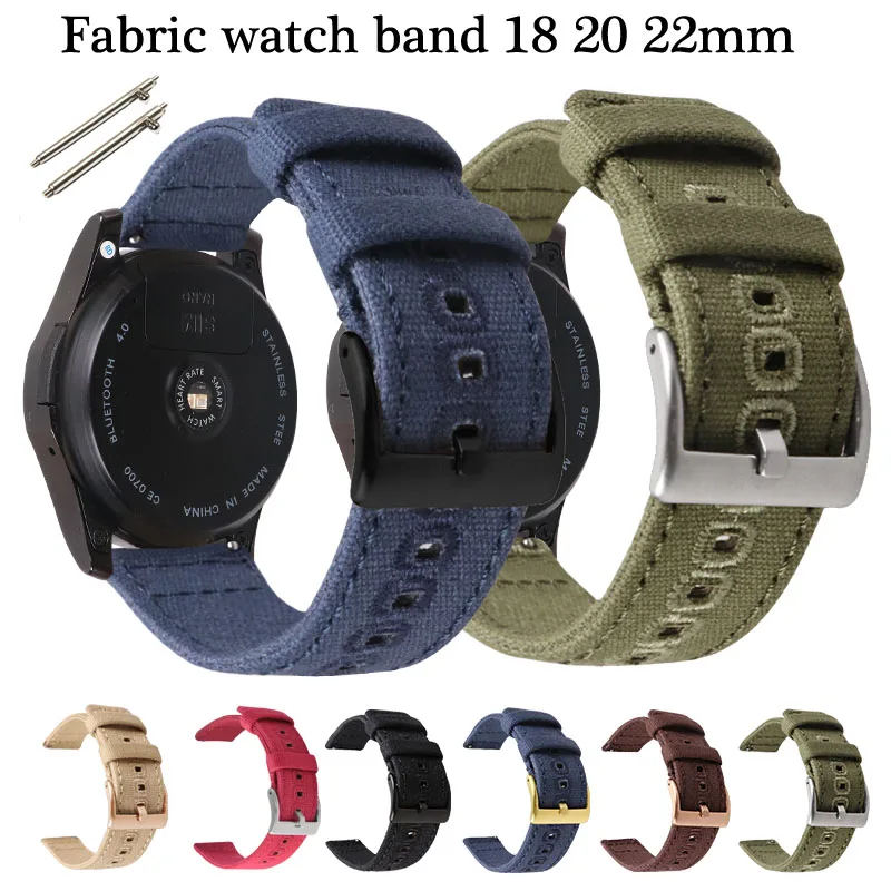 

Quick Release Pins Weave Fabric Watch Strap 18mm 20mm 22mm Sport Watch Band Wrist Bracelet Nylon Gold Buckle Replacement Belt