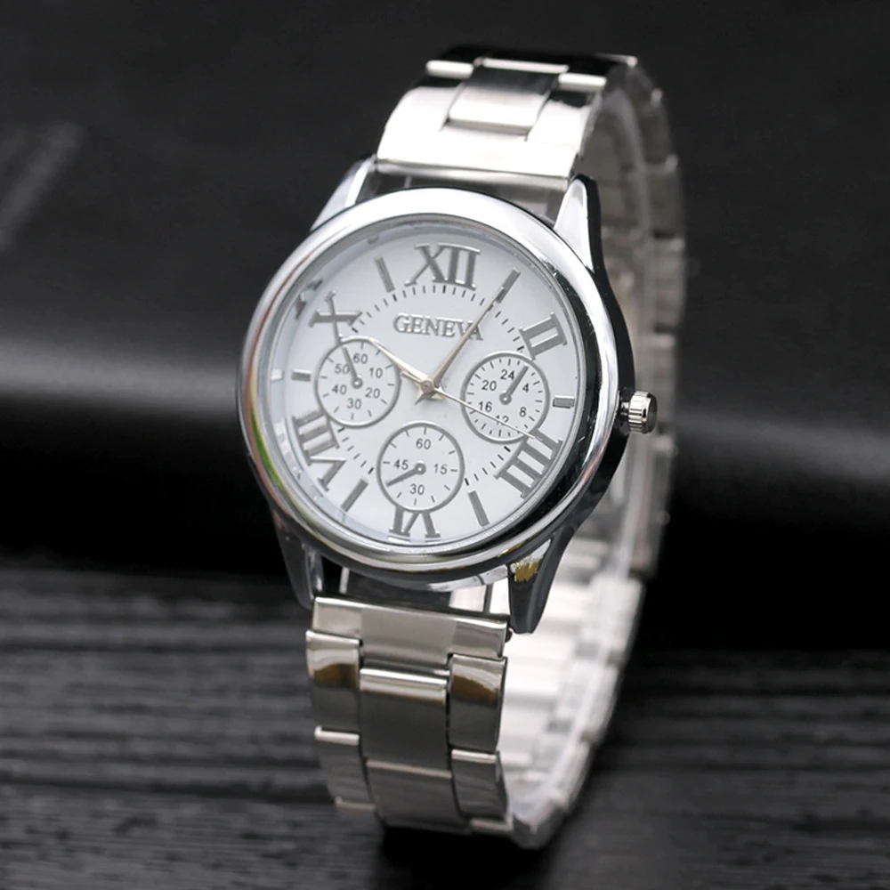 2021 new brand 3 eyes gold geneva casual quartz watch women stainless steel dress watches relogio feminino ladies clock hot sale free global shipping