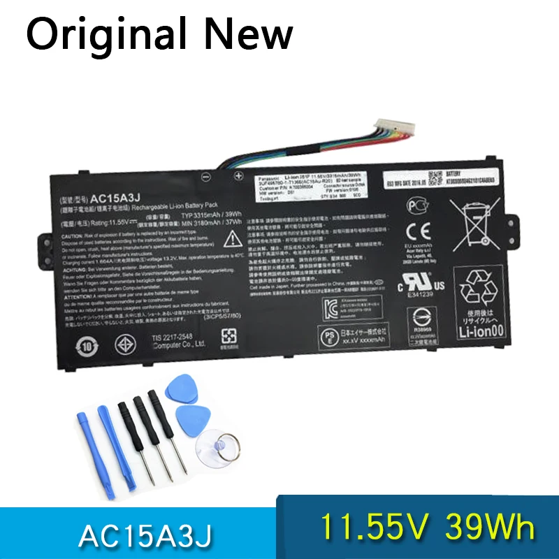 

NEW Original Battery AC15A3J AC15A8J For ACER Chromebook 11 C735 C738T CB3-131-C1CA R11 CB5-132T-C32M CB5-132T-C732 11.55V 39Wh