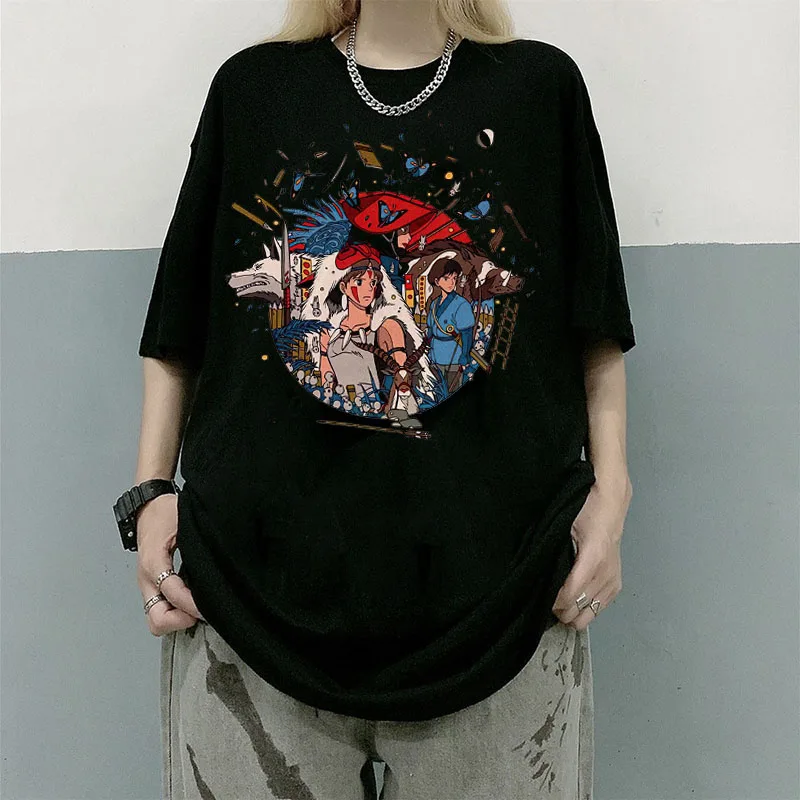 

Spirited Away Anime T Shirt Women Kawaii Clothes Oversized T Shirt Studio Ghibli Totoro Miyazaki Graphic T Shirts Woman Clothes