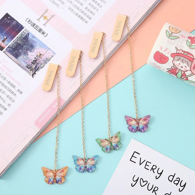 

Butterfly Metal Bookmark School Supplies Marque Page Book Accessories For Girls Separador De Libro Kawaii Stationery Book Mark