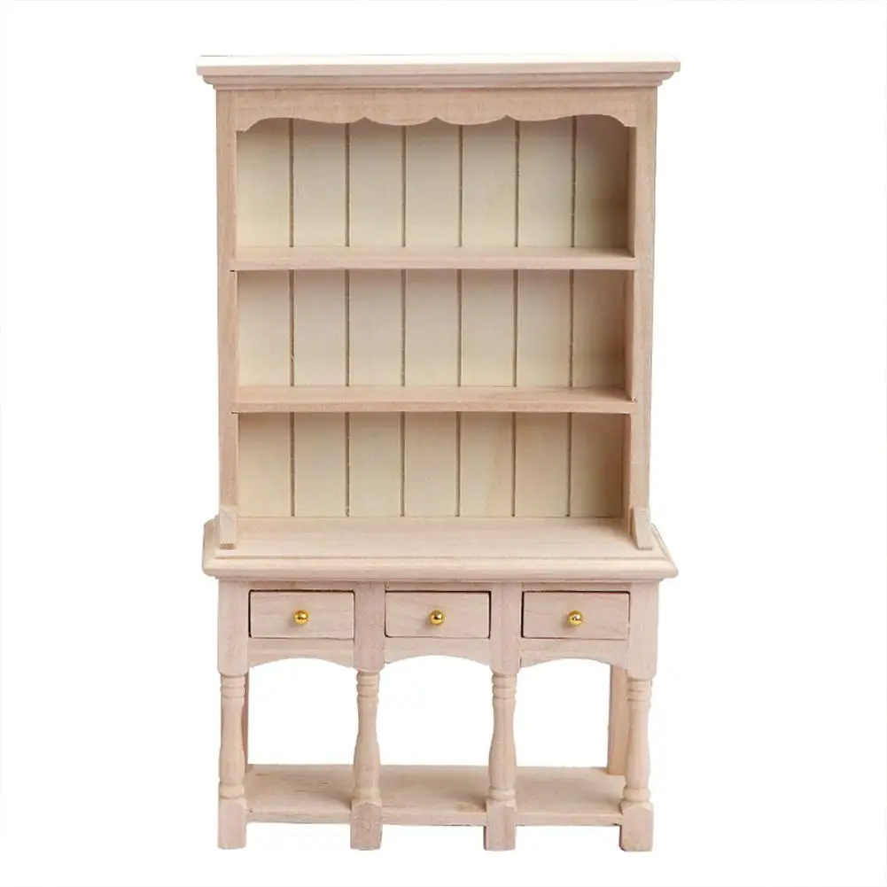 

Wooden 1:12 Doll House Mini Furniture Model Diy Vertical Bookcase Display Shelf Modern Style Doll House Furniture Toys Decor