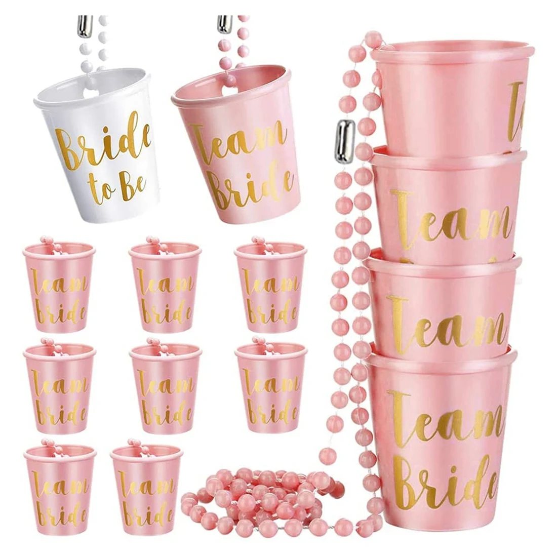 

Shot Glasses with Chain, Jga Cups for Hanging, Pack of 14 Team Bride and Bachelorette Party Cups, Shot Glass for Hanging