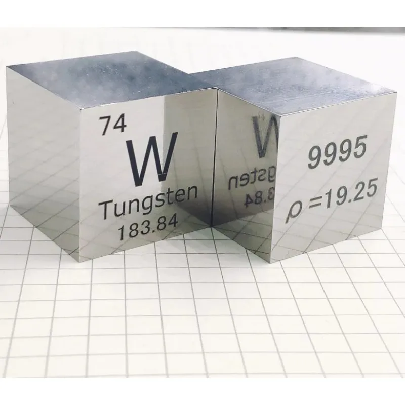 Вольфрамовый куб высокой чистоты 3N5 99.95% 1 дюйм лазерная маркировка элементы для
