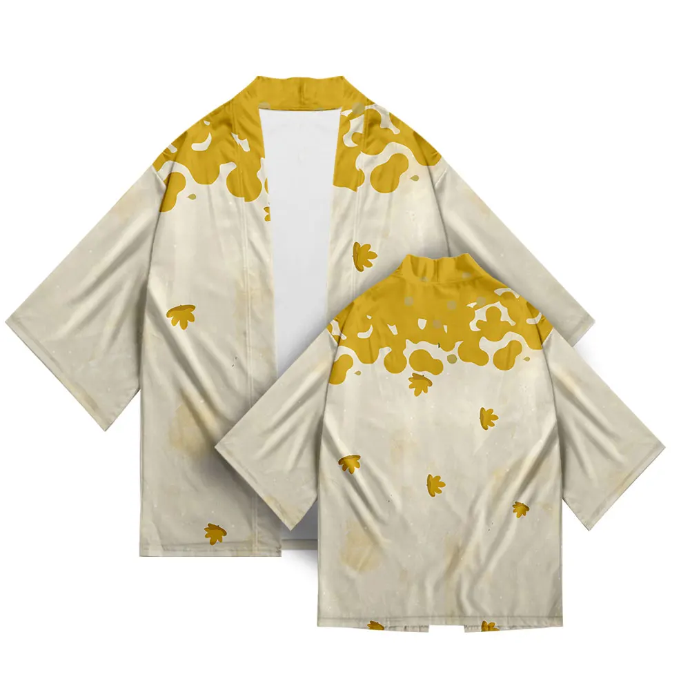 Plus Size Flowers Print 2022 Summer Chic Loose Japanese Streetwear Cardigan Women Men Harajuku Kimono Cosplay Tops Shirts Yukata