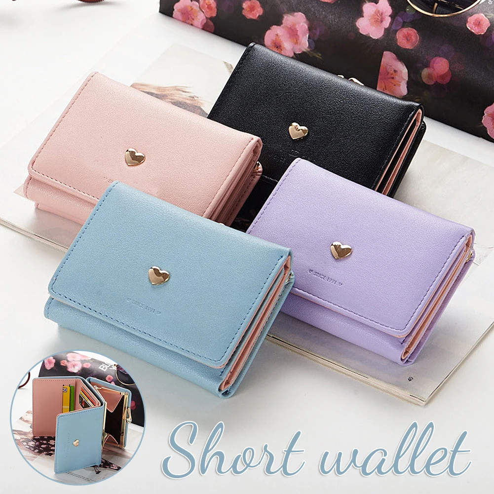 

WOMEN Love Heart Trifold Wallet Coin Pocket Wear-Resistant Ultra-thin Coin Purse Exclusive Coach Bag Elegant Cartera Coach