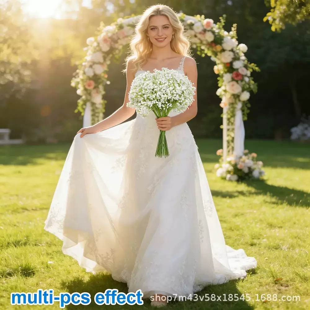 Фото НОВИНКА 2026: 20-50 шт. искусственной гипсофилы (Gypsophila paniculata) для домашнего декора, незаменимое украшение и потрясающий цветочный декор, свадебные украшения №5