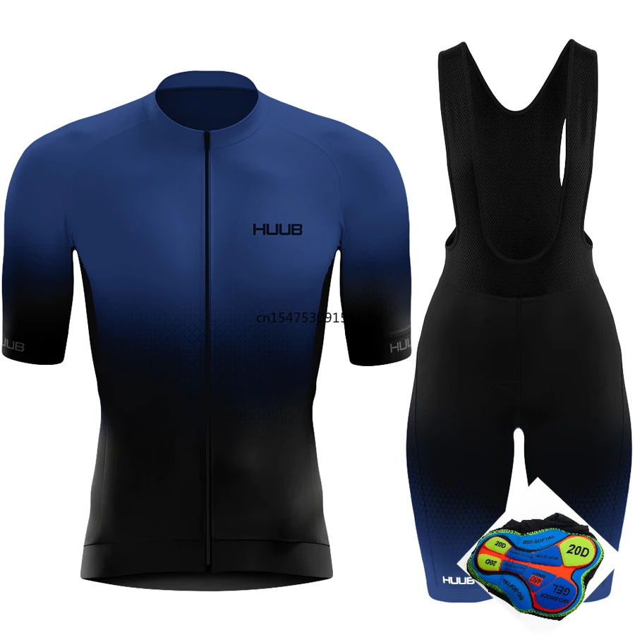 

HUUB Men's Cycling Jersey Summer Short Sleeve Set Raphaful Maillot 19D Bib Shorts Bicycle Clothes Sportwear Shirt Clothing Suit