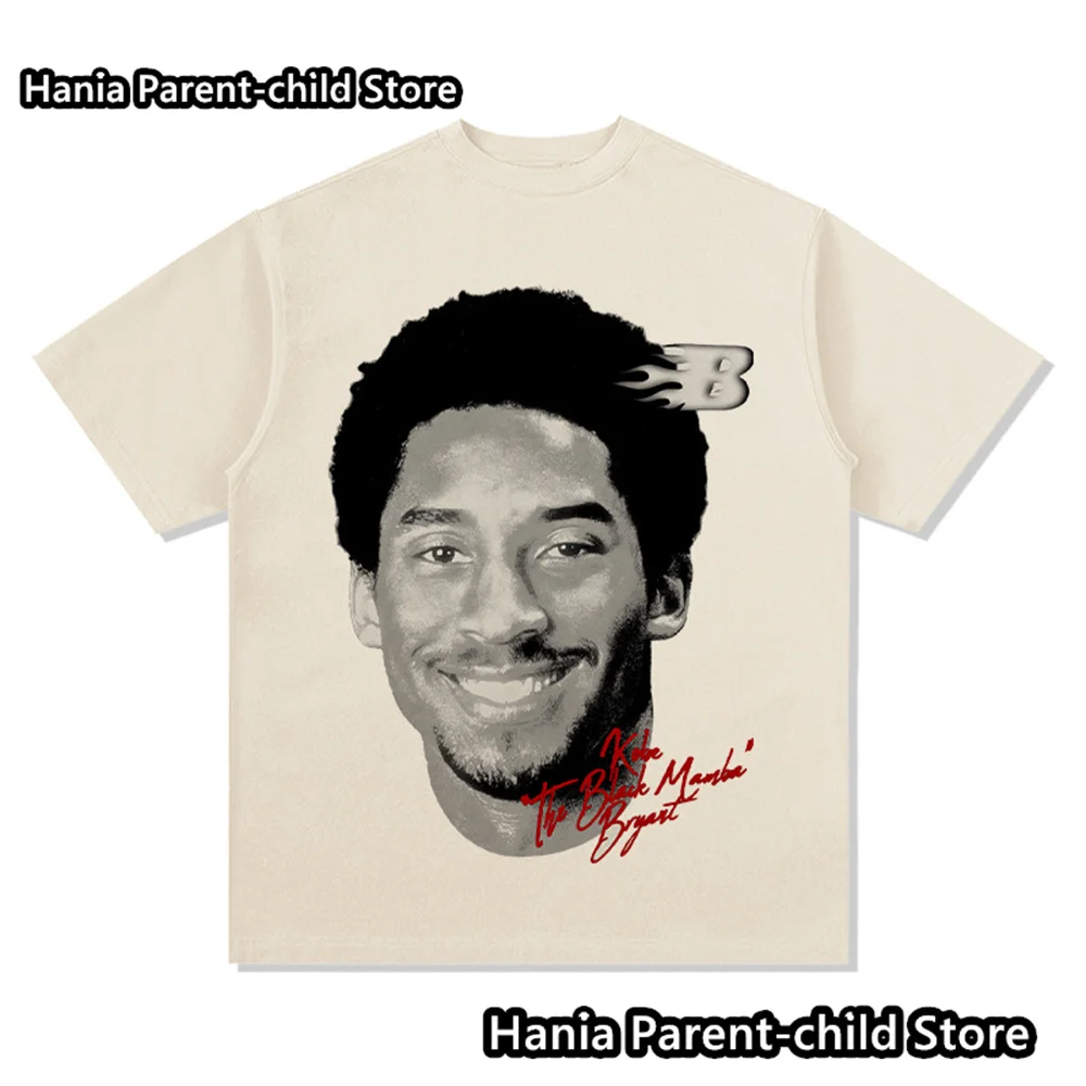 Мужская Летняя Хлопковая Футболка Kobe Basketball Star High Street Дышащий Повседневный Топ С