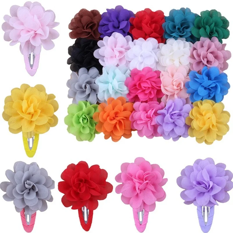 

Fashion Baby Girls Kids Jewelry Mini Chiffon Flower Hair Clips Girl BB Clip Side Clip Kids Hair Accessories